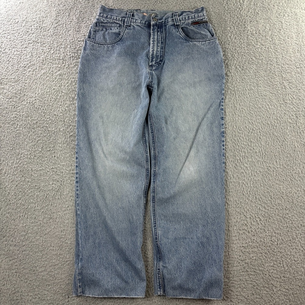 Vintage 90s Y2K No Fear‎ Evolution Jeans size 30x28 HEMMED Relaxed Baggy Skater